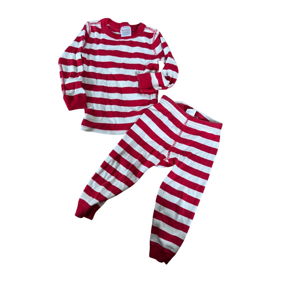 Hanna Andersson red‎ and white striped long sleeve pajama set organic cotton